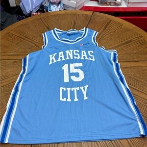 KC Royals Pepsi Light Blue Kansas City #15 Basketball Jersey with White Trim